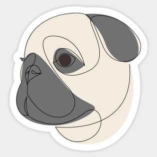 Pug Linear Sticker